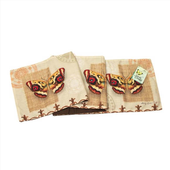 NWT Papillon Du Nuit Butterflies Table Runner USA - Picture 1 of 3